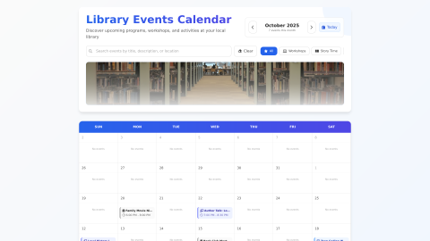 Civic Library Calendar thumbnail