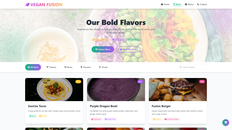 Vivid Vegan Menu thumbnail