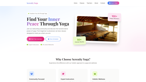 Serene Yoga Landing thumbnail